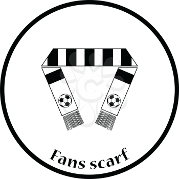 Football fans scarf icon. Thin circle design. Vector illustration.