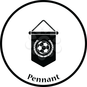Football pennant icon. Thin circle design. Vector illustration.