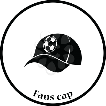 Football fans cap icon. Thin circle design. Vector illustration.