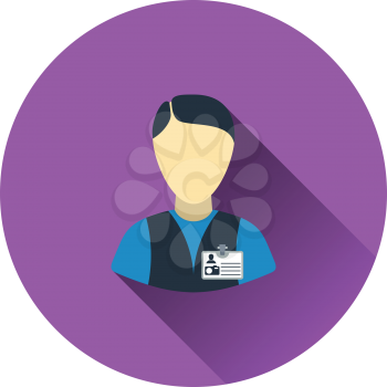 Icon of photographer. Flat color design. Vector illustration.