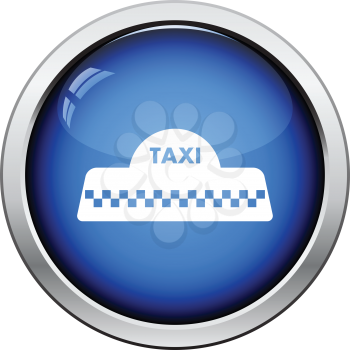 Taxi roof icon. Glossy button design. Vector illustration.