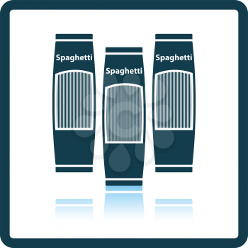 Spaghetti package icon. Shadow reflection design. Vector illustration.