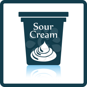 Sour cream icon. Shadow reflection design. Vector illustration.