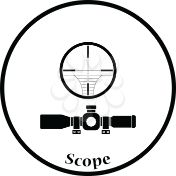 Scope icon. Thin circle design. Vector illustration.