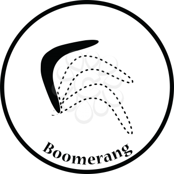 Boomerang  icon. Thin circle design. Vector illustration.