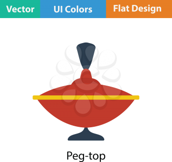 Peg-Top icon. Flat color design. Vector illustration.