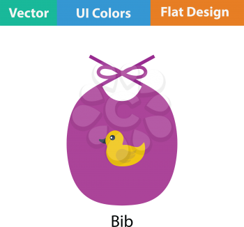 Bib icon. Flat color design. Vector illustration.