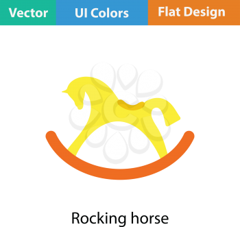Rocking horse icon. Flat color design. Vector illustration.