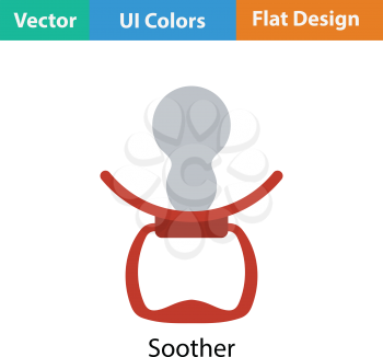 Soother icon. Flat color design. Vector illustration.