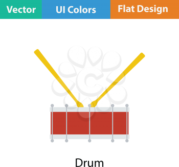 Drum toy icon. Flat color design. Vector illustration.