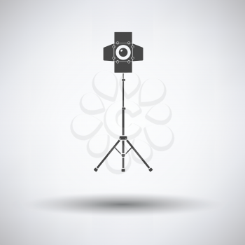 Icon of curtain light on gray background, round shadow. Vector illustration.