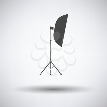 Icon of softbox light on gray background, round shadow. Vector illustration.