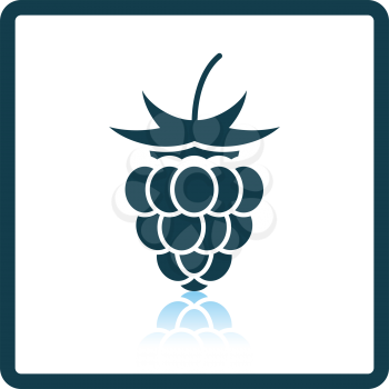 Icon of Raspberry. Shadow reflection design. Vector illustration.
