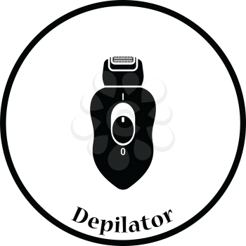 Depilator icon. Thin circle design. Vector illustration.