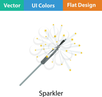 Party sparkler icon. Flat color design. Vector illustration.