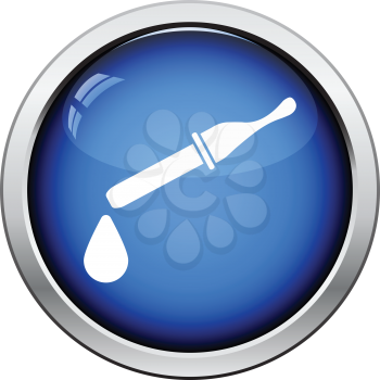 Dropper icon. Glossy button design. Vector illustration.