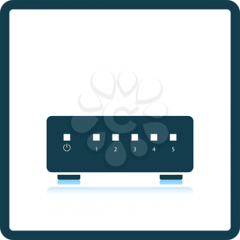 Ethernet switch icon. Shadow reflection design. Vector illustration.