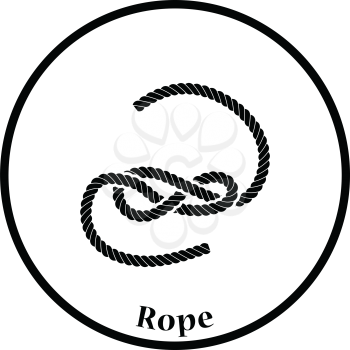 Knoted rope  icon. Thin circle design. Vector illustration.