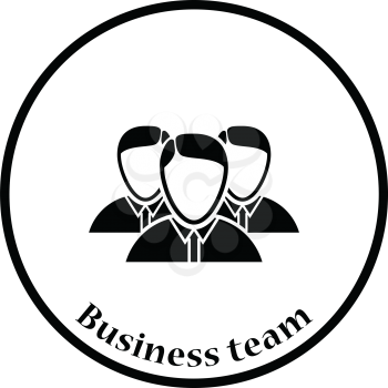 Business team icon. Thin circle design. Vector illustration.