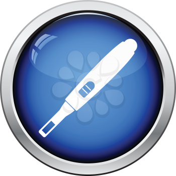 Pregnancy test icon. Glossy button design. Vector illustration.
