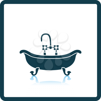 Bathtub icon. Shadow reflection design. Vector illustration.