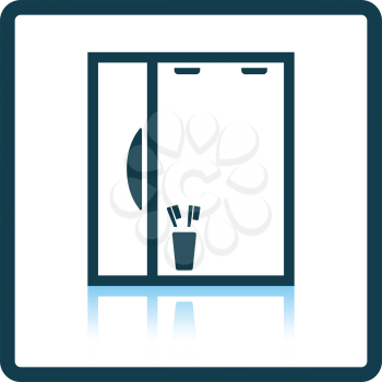 Bathroom mirror icon. Shadow reflection design. Vector illustration.
