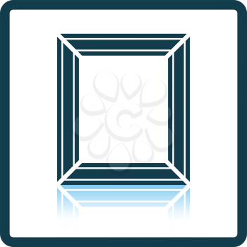 Picture frame icon. Shadow reflection design. Vector illustration.