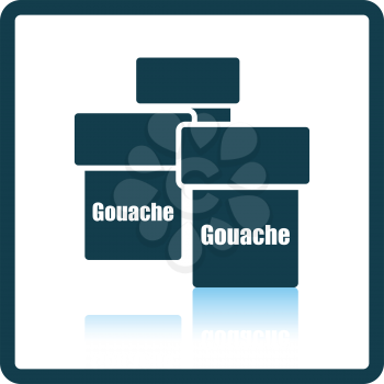 Gouache can icon. Shadow reflection design. Vector illustration.