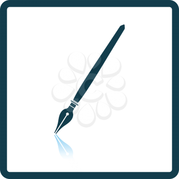 Fountain pen icon. Shadow reflection design. Vector illustration.