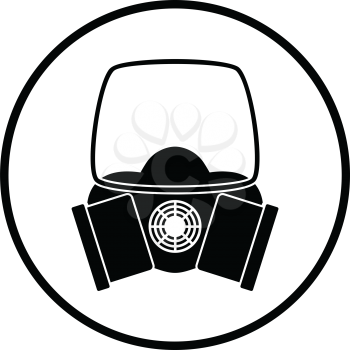 Icon of chemistry gas mask. Thin circle design. Vector illustration.