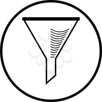 Icon of chemistry filler cone. Thin circle design. Vector illustration.