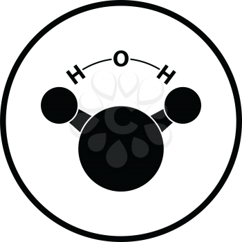Icon of chemical molecule water. Thin circle design. Vector illustration.