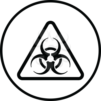 Icon of biohazard. Thin circle design. Vector illustration.
