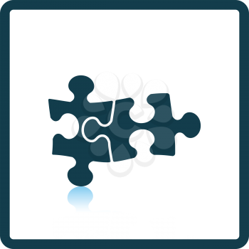 Icon of Puzzle decision. Shadow reflection design. Vector illustration.