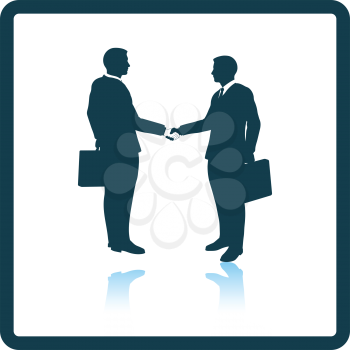 Icon of Meeting businessmen. Shadow reflection design. Vector illustration.