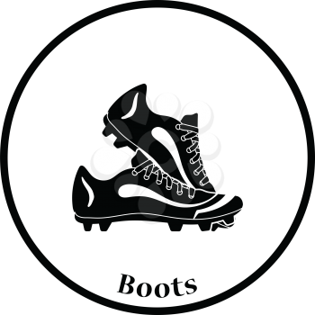 Baseball boot icon. Thin circle design. Vector illustration.