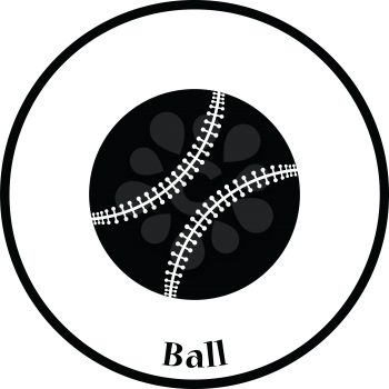 Baseball ball icon. Thin circle design. Vector illustration.