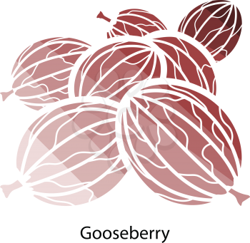 Gooseberry icon. Flat color design. Vector illustration.