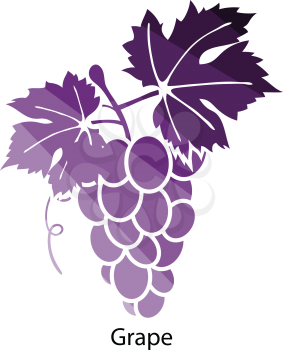 Grape icon. Flat color design. Vector illustration.