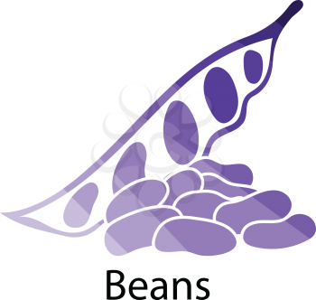 Beans  icon. Flat color design. Vector illustration.