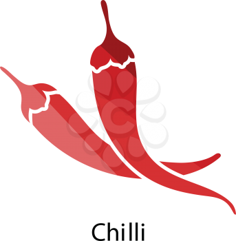 Chili pepper icon. Flat color design. Vector illustration.