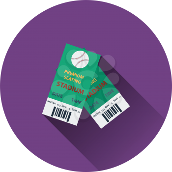 Baseball tickets icon. Flat color design. Vector illustration.