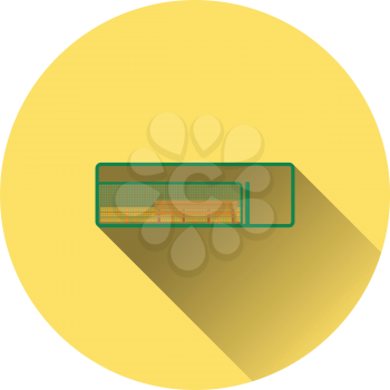 Baseball reserve bench icon. Flat color design. Vector illustration.