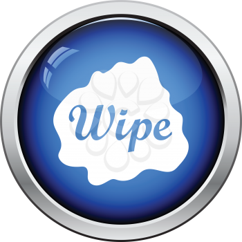 Wipe cloth icon. Glossy button design. Vector illustration.