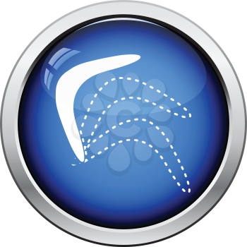Boomerang  icon. Glossy button design. Vector illustration.