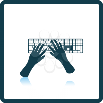 Typing icon. Shadow reflection design. Vector illustration.