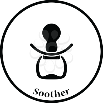 Soother icon. Thin circle design. Vector illustration.