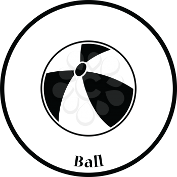 Baby rubber ball icon. Thin circle design. Vector illustration.