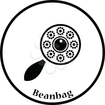 Beanbag icon. Thin circle design. Vector illustration.
