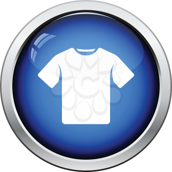 T-shirt icon. Glossy button design. Vector illustration.